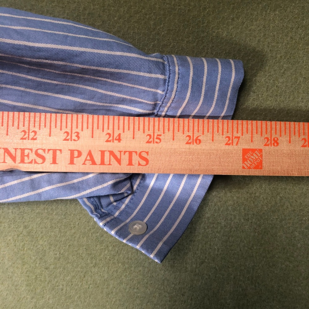 LOFT Striped Button Down Shirt Womens Small Blue White Long Sleeve 600727 - Picture 15 of 16